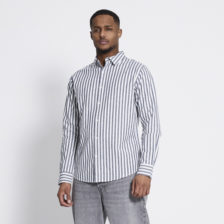 Linen blend shirt "Lucas Stripe"